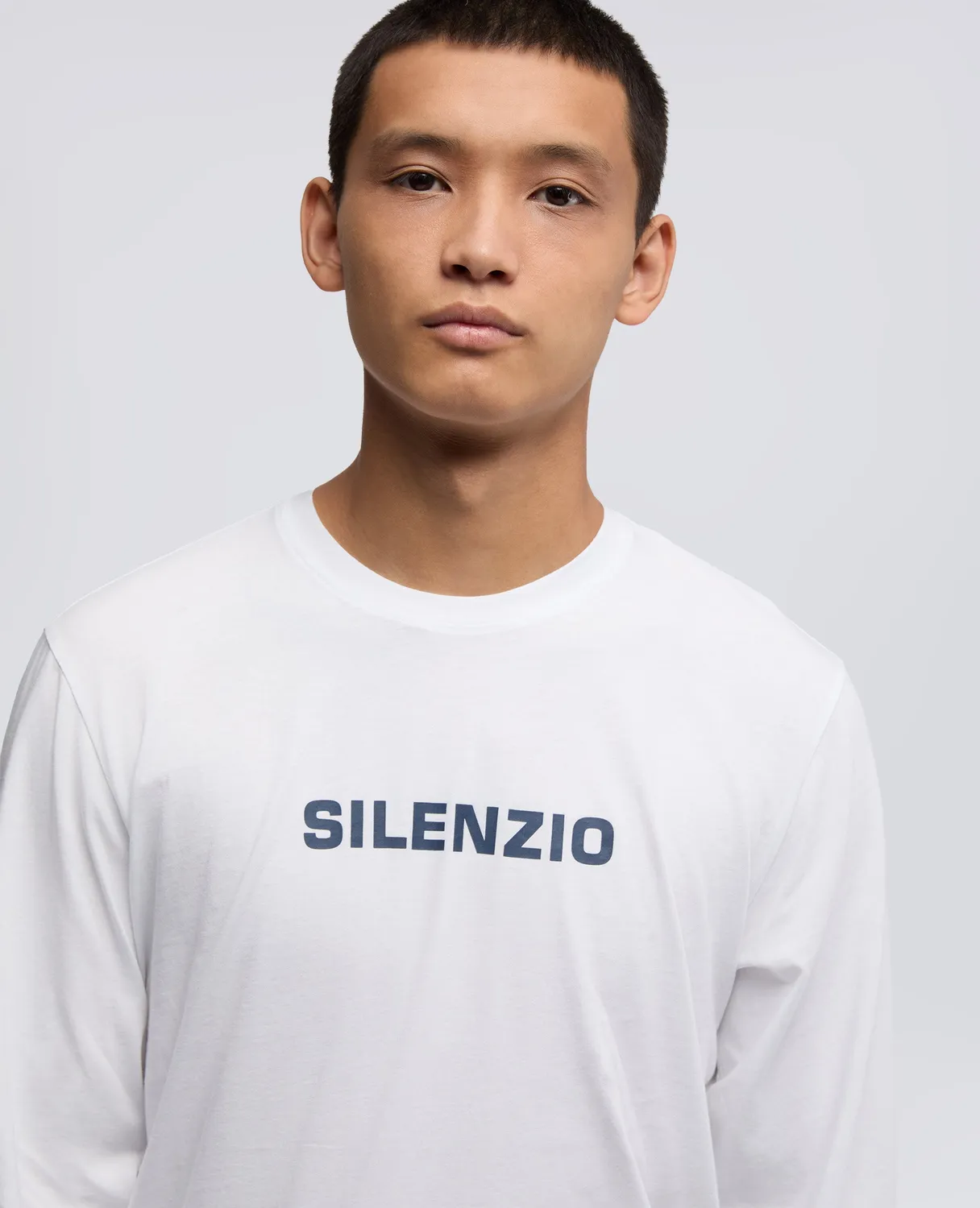 Aspesi Silenzio langærmet t-shirt hvid bomuld