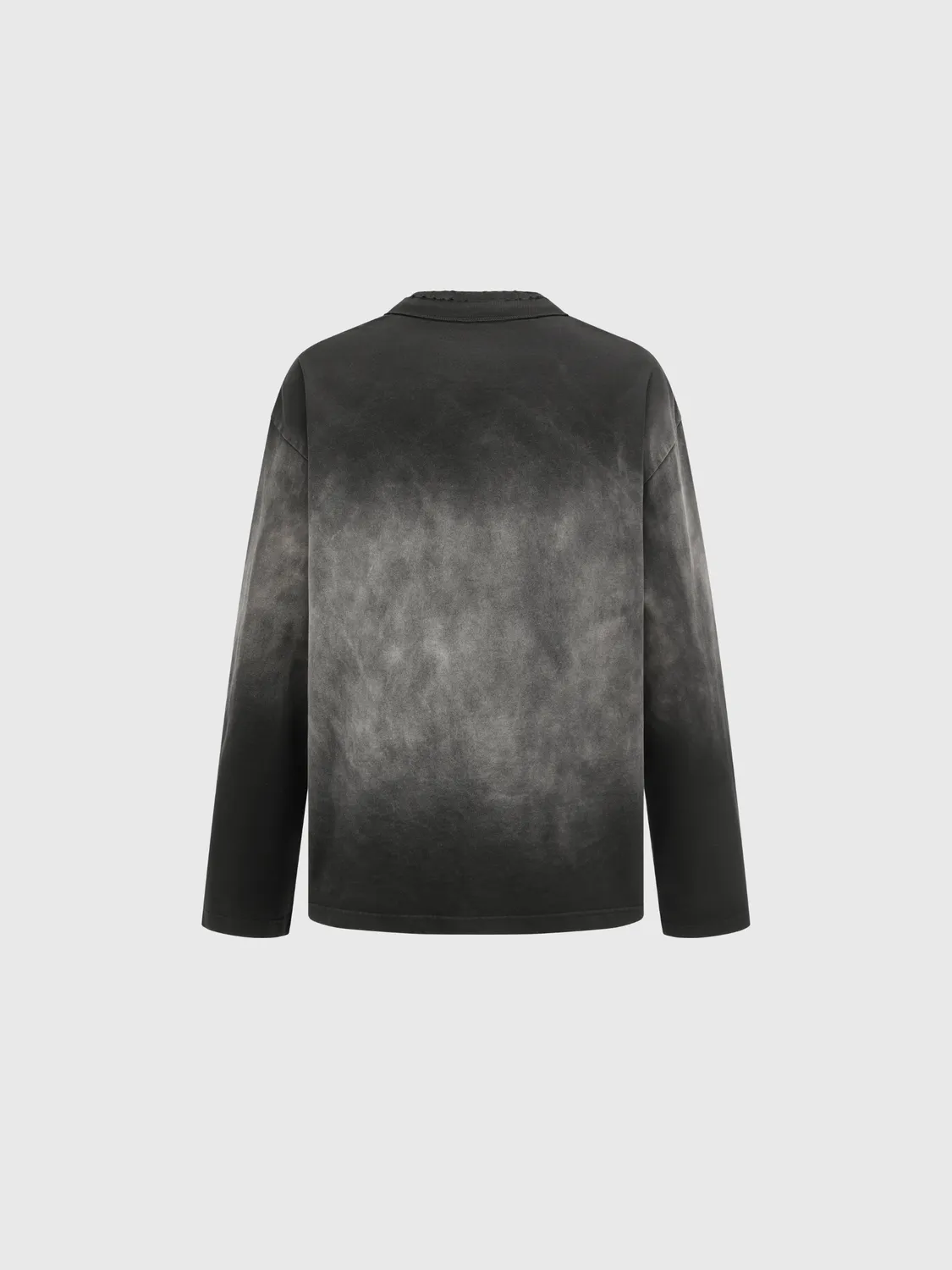 Feng Chen Wang Black-Grey Gradient langærmet t-shirt