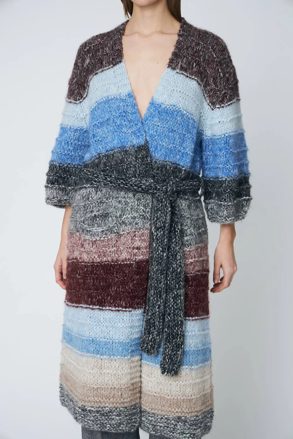 DAWN x DARE FLORENCE CARDIGAN lang midnight raisin bælte