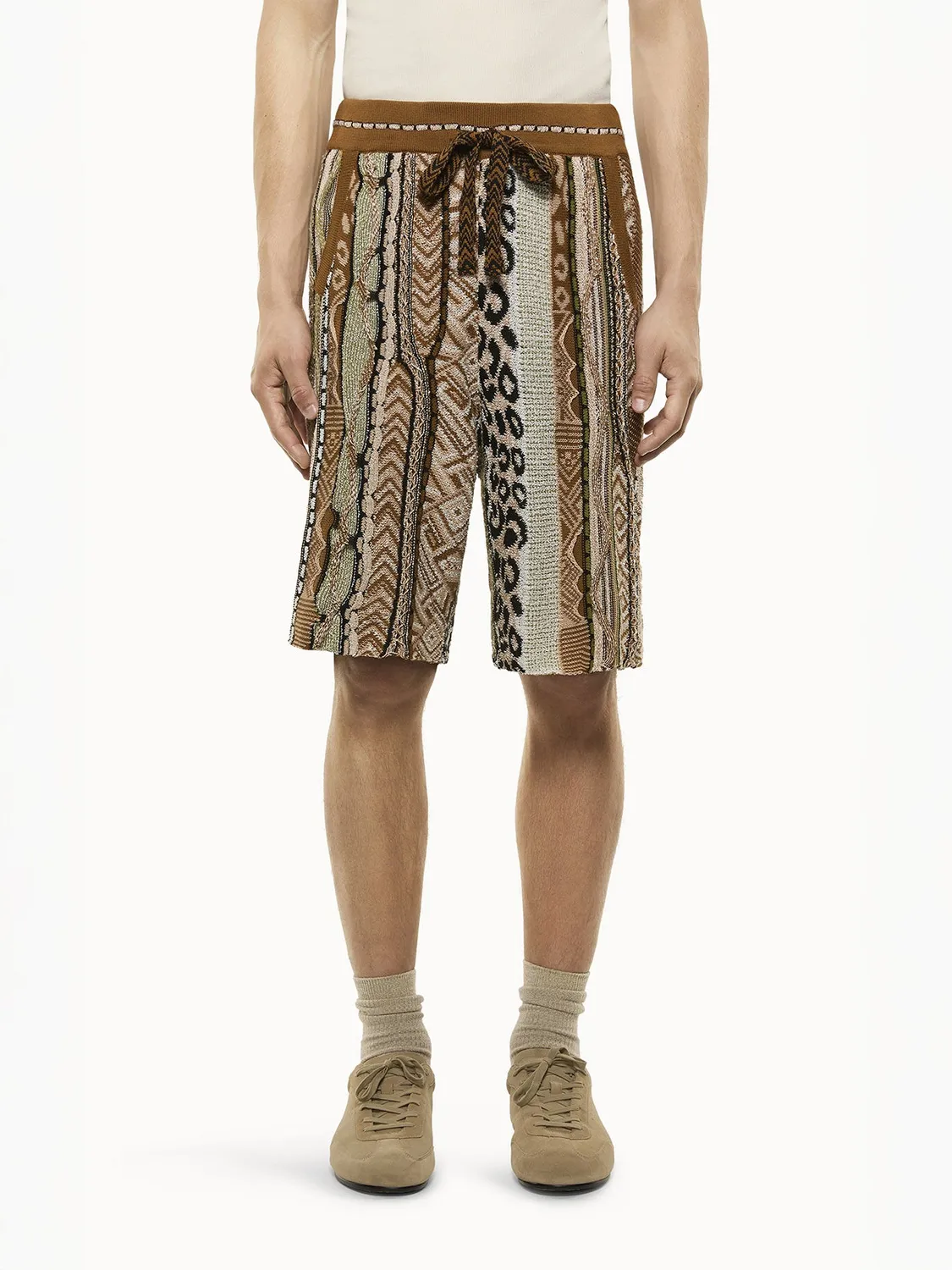 Laneus Multi-Thread Jacquard bermudashorts brun