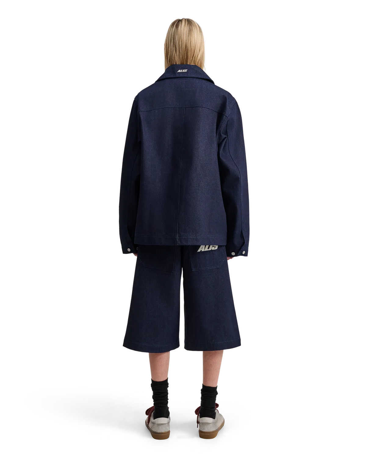 Alis Chaz Wide Fit shorts solid blue bomuld