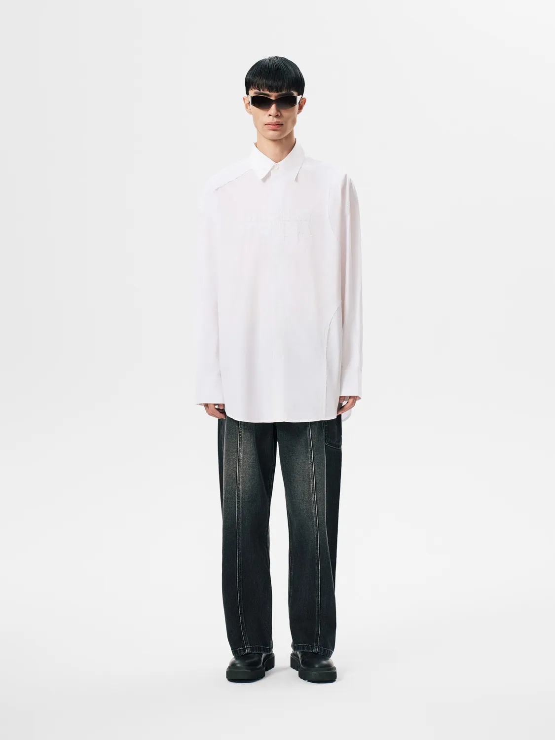 Feng Chen Wang Made in China logo skjorte S-XL hvid print