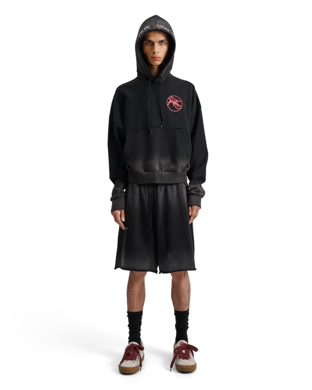 Alis Malto cropped hoodie faded black bomuld