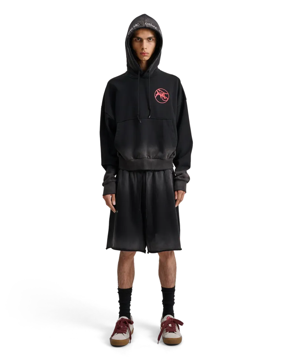 Alis Malto cropped hoodie faded black bomuld