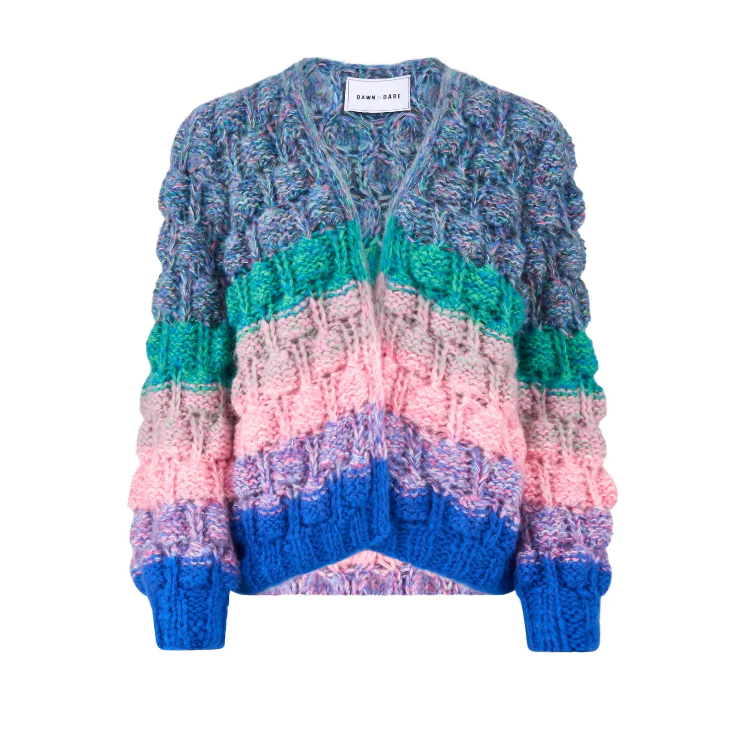 DAWNXDARE Arena Rainbow 930 cardigan blå mohair