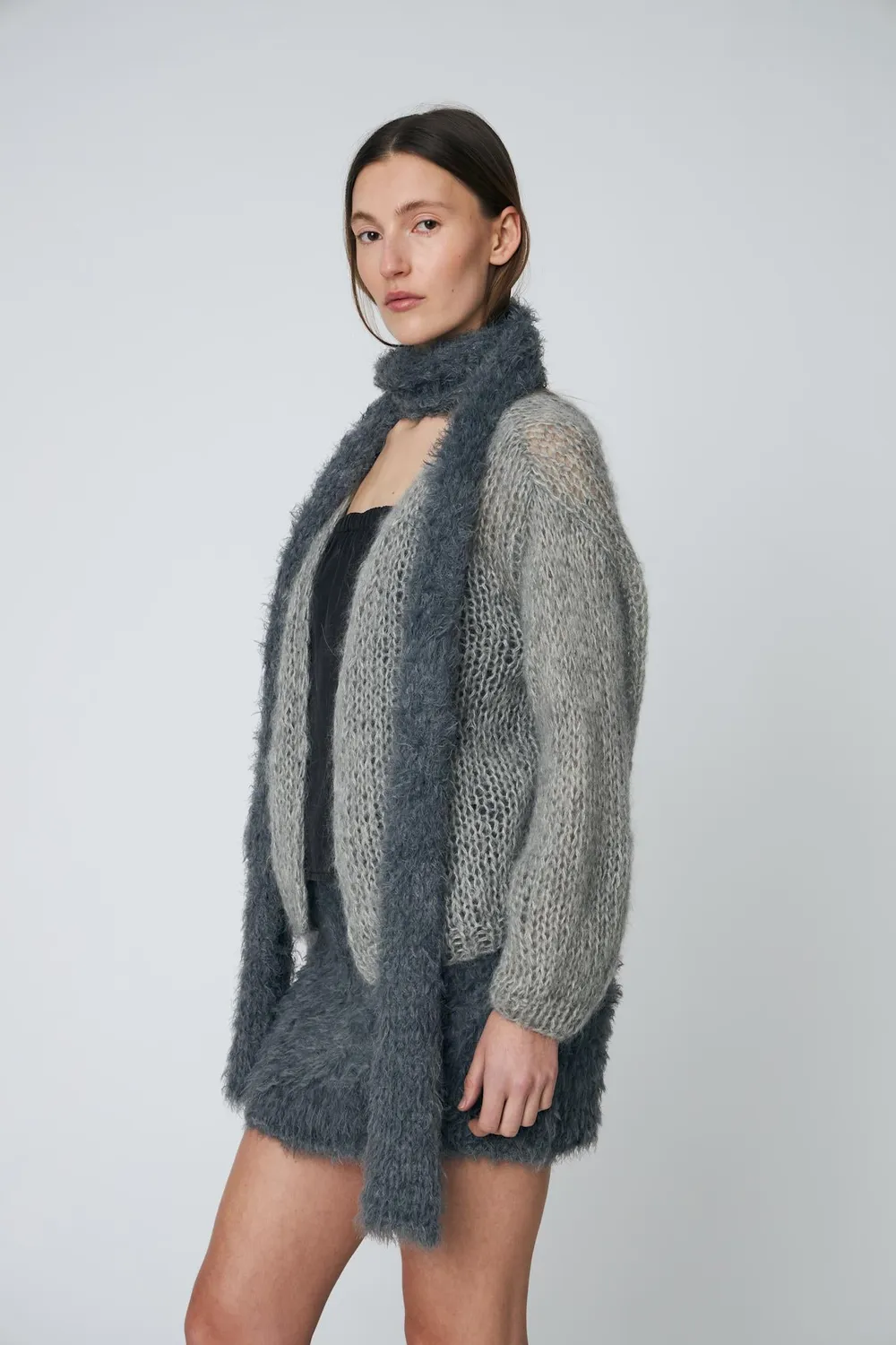 DAWNXDARE GINA TWO strikcardigan 190 Cloud lys