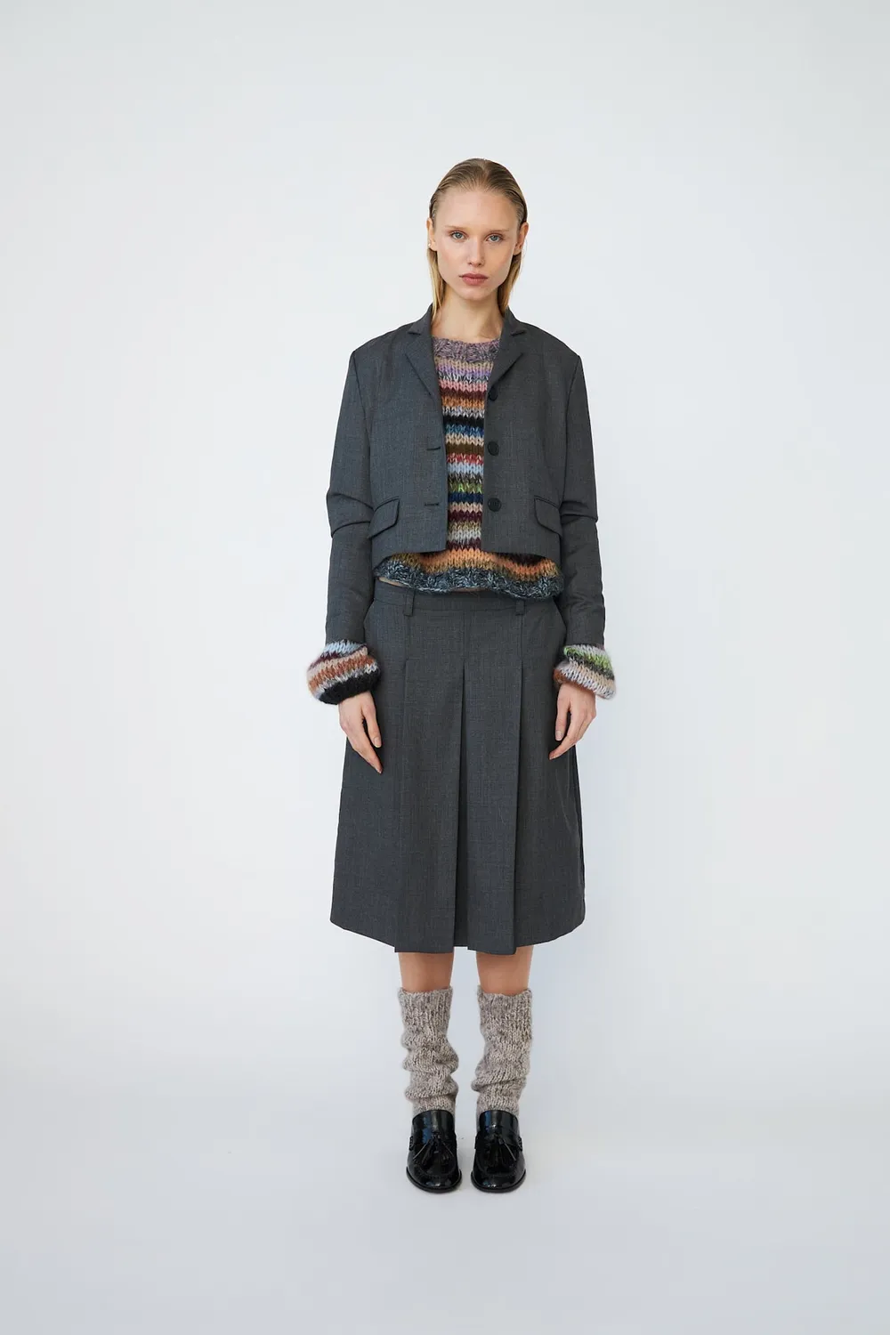 DAWNXDARE Mirren blazer 195 asfalt uld cropped