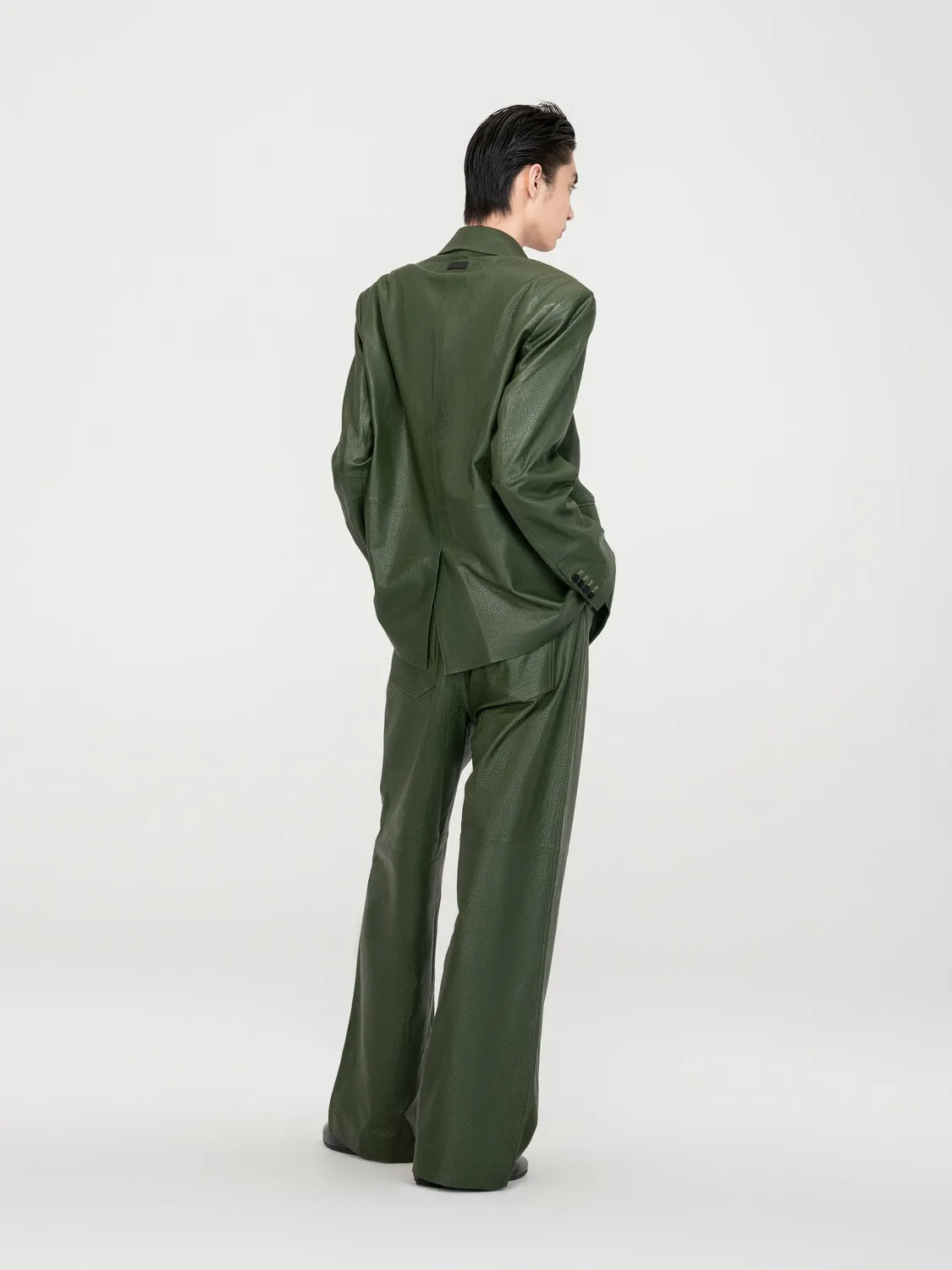 Feng Chen Wang Sheepskin Leather blazer XS-XL grøn lammeskind