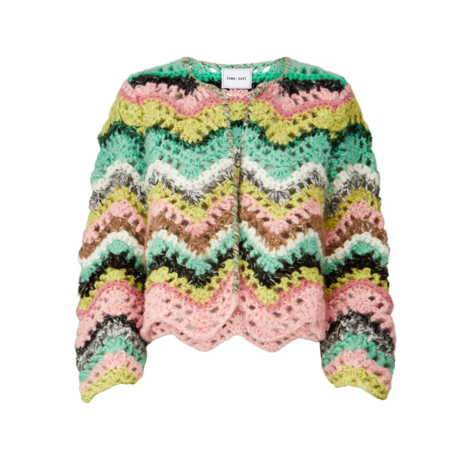 DAWNXDARE COCO 903 hæklet jakke pink jade multi
