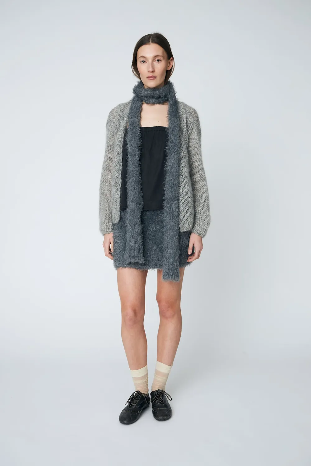 DAWNXDARE GINA TWO strikcardigan 190 Cloud lys