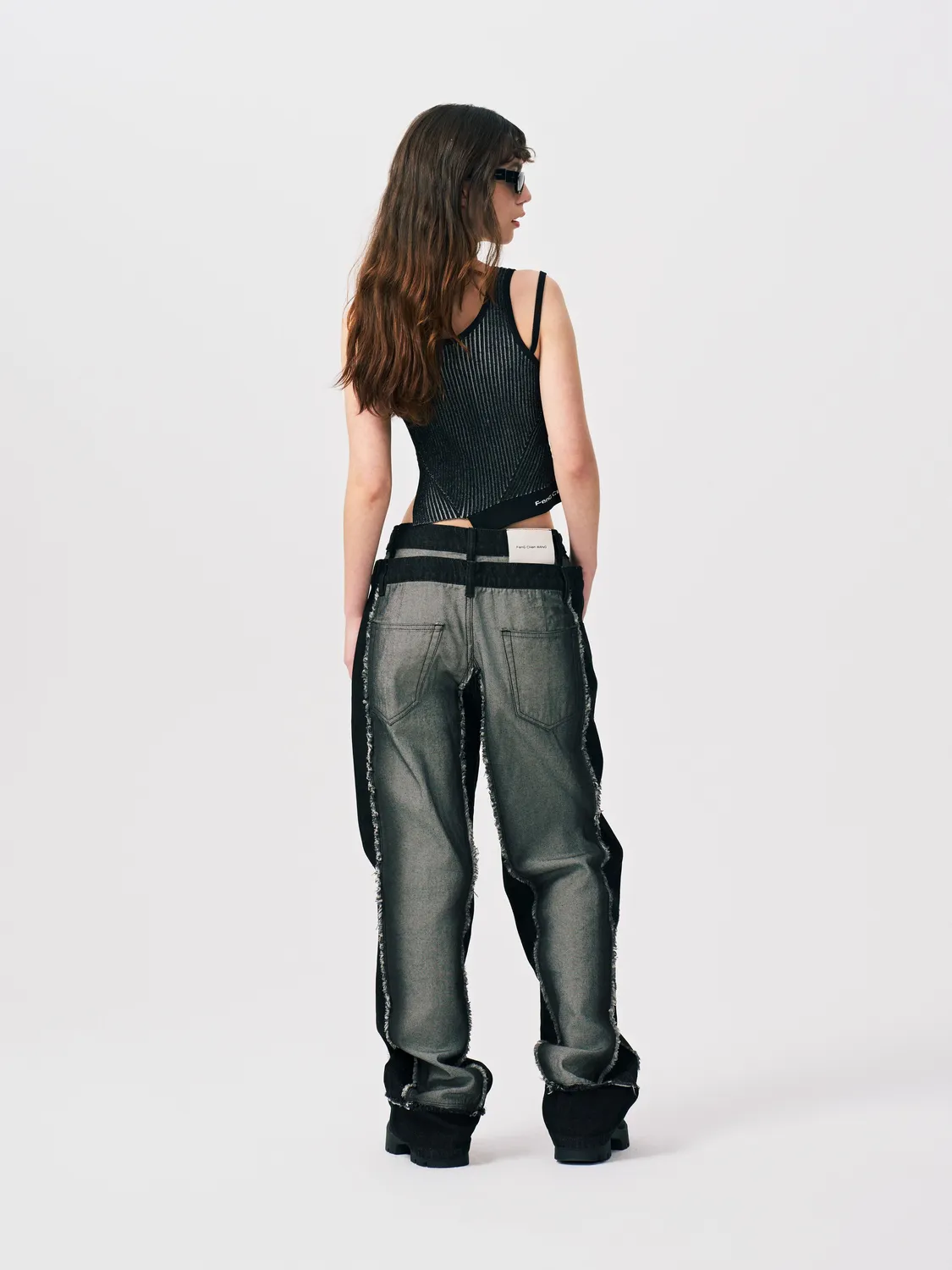 Feng Chen Wang Deconstructed strik tanktop merino cropped