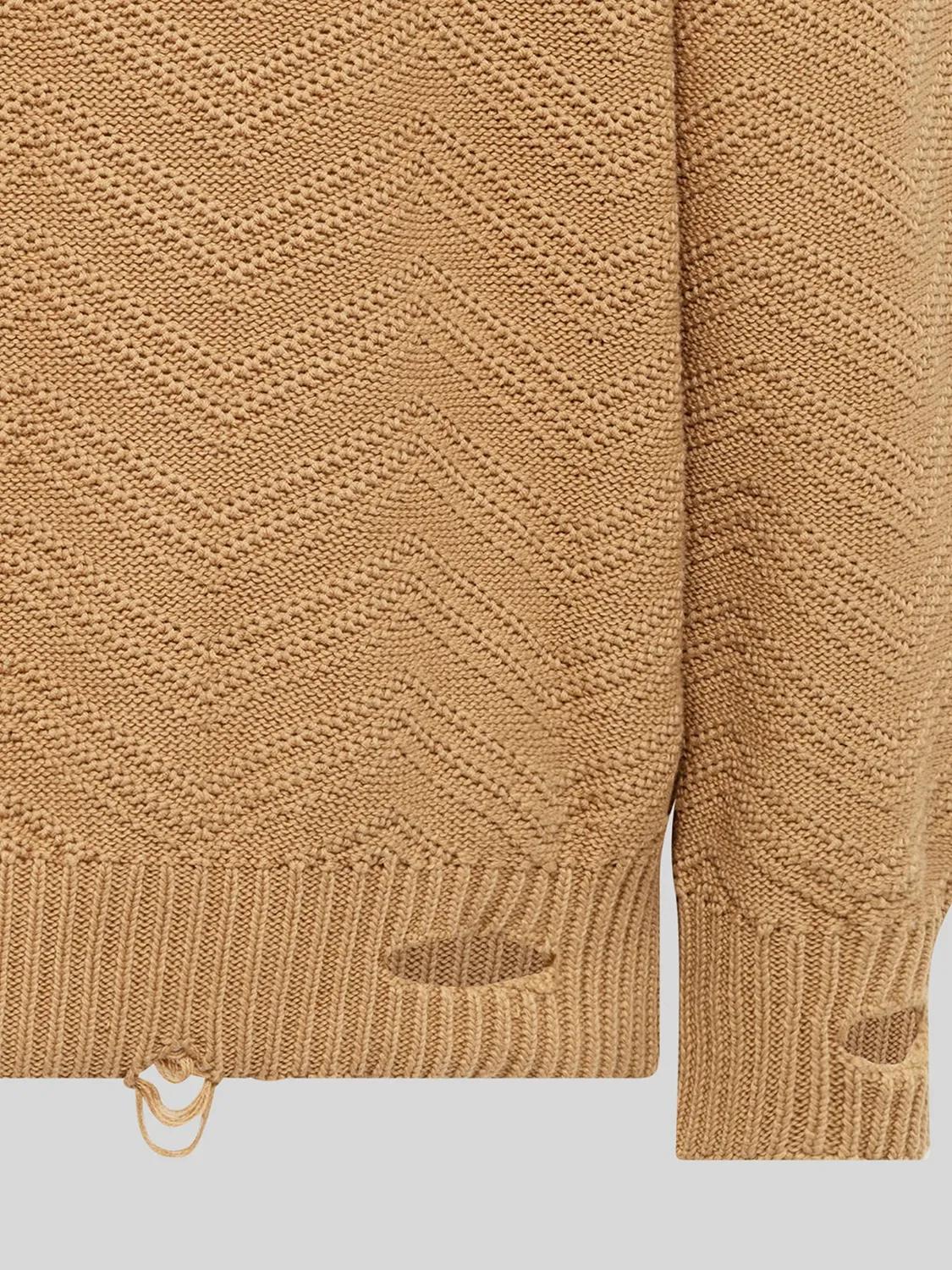 Laneus Chevron sweater camel bomuld herre