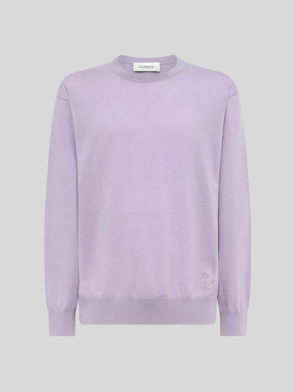 Laneus Merino Wool Crew Neck striktrøje wisteria merinould