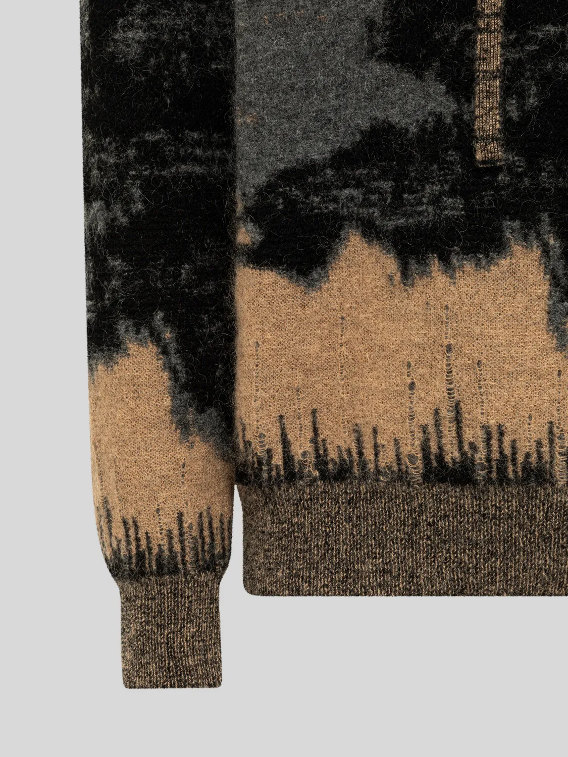 Laneus Brushed Mohair Jacquard hoodie multicolor mohair