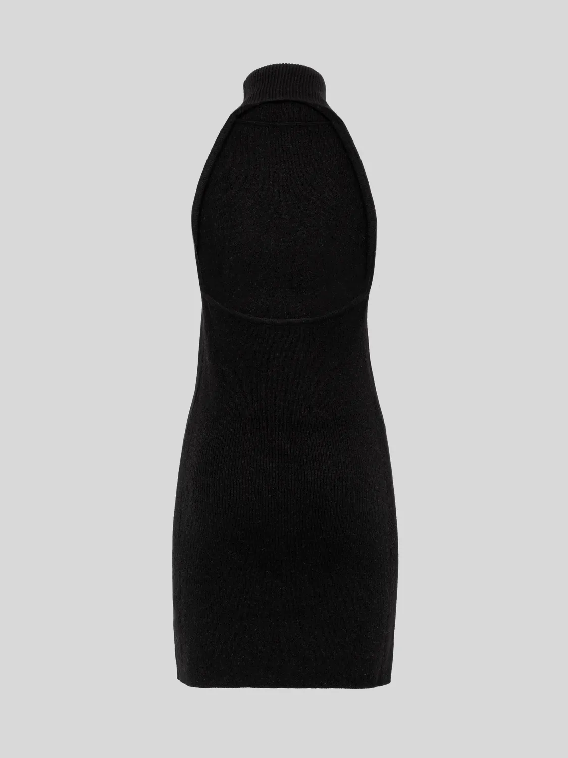 Laneus halterneck minikjole uld angora sort