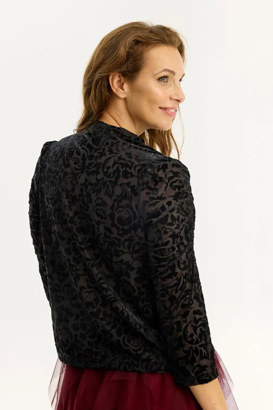 IN FRONT Marina bluse sort transparent