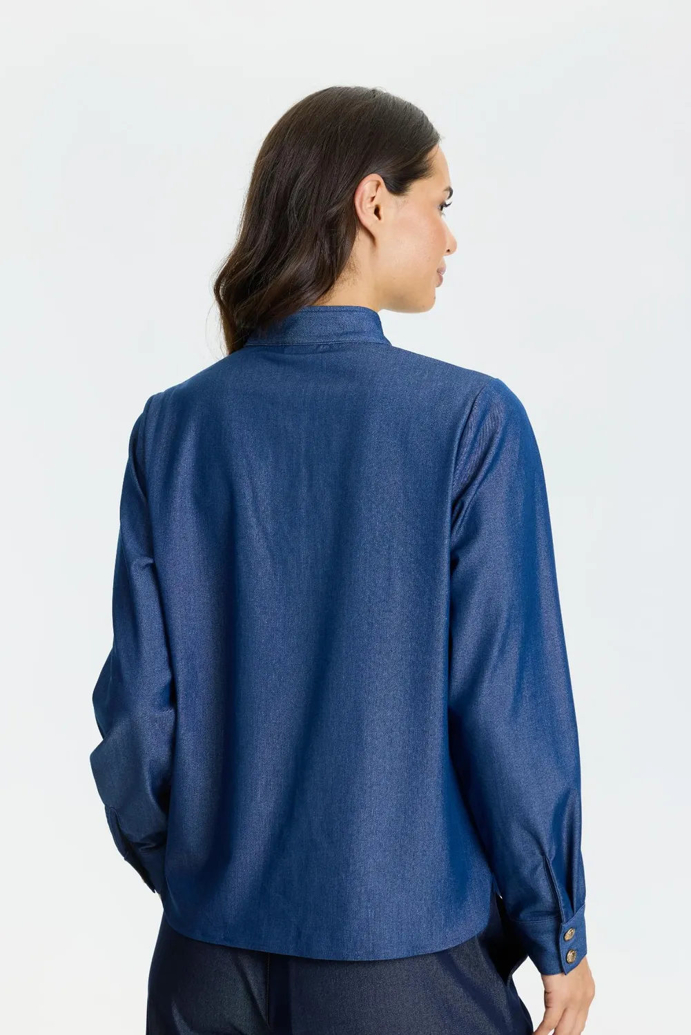 IN FRONT Libra skjorte denimlook med broderi