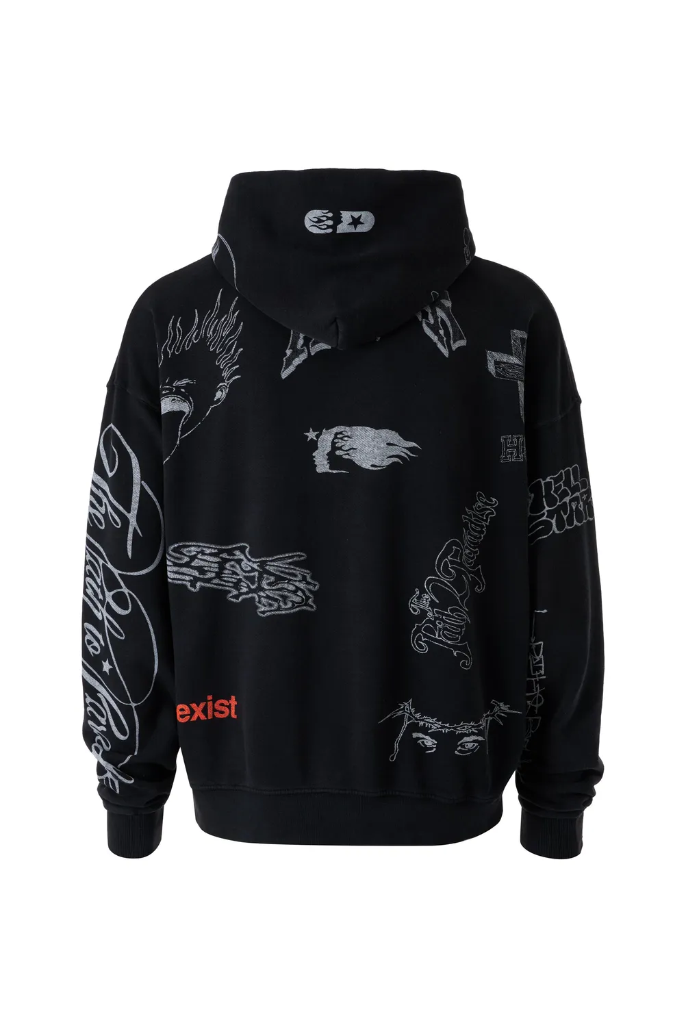 Hellstar Graffiti HSS26HD7-BLK hoodie sort print