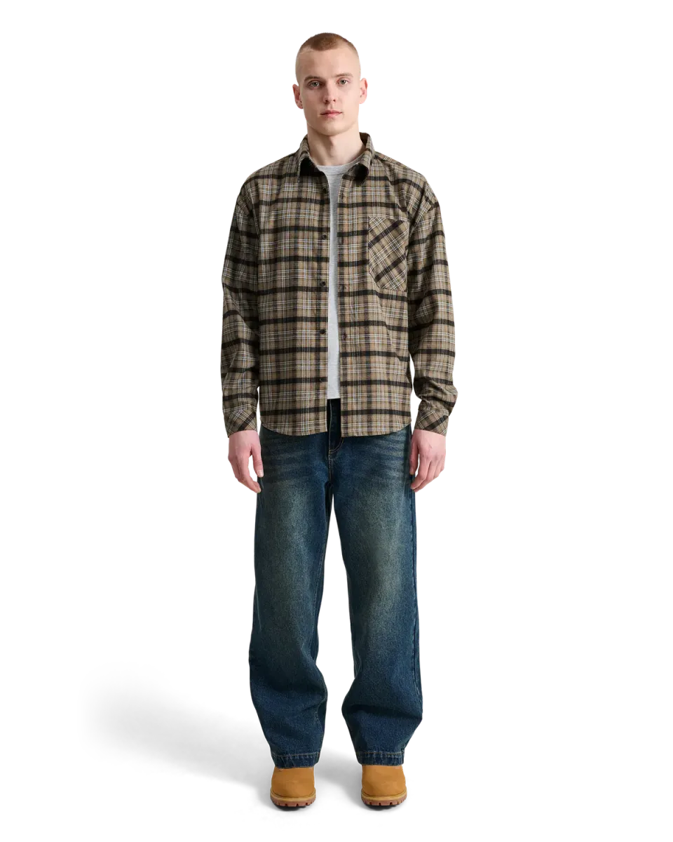 Alis Syril oversized skjorte sand/blå ternet