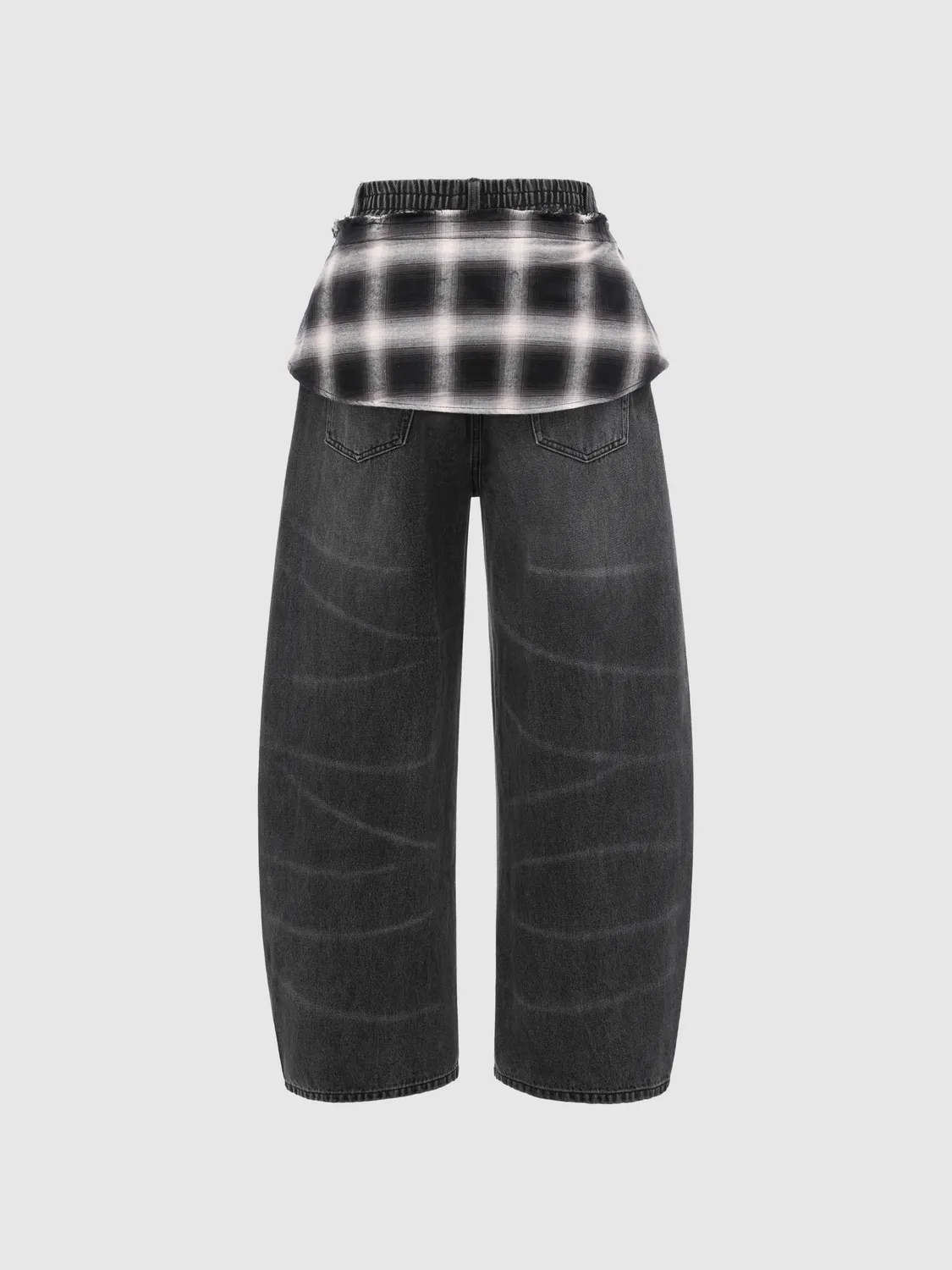 Feng Chen Wang 2-in-1 Washed Denim jeans sort