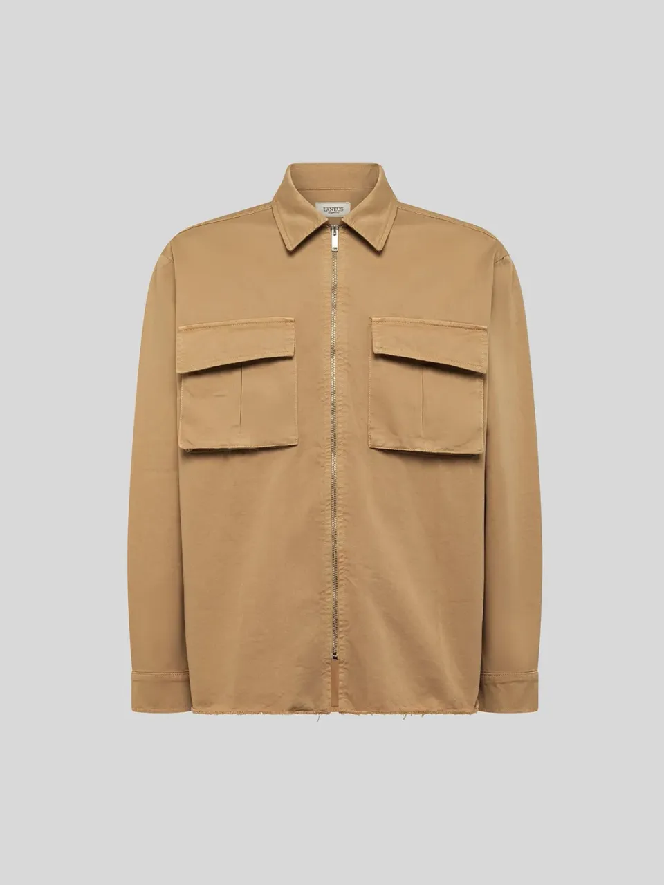 Laneus Cotton Shirt skjorte camel cargo 100% bomuld