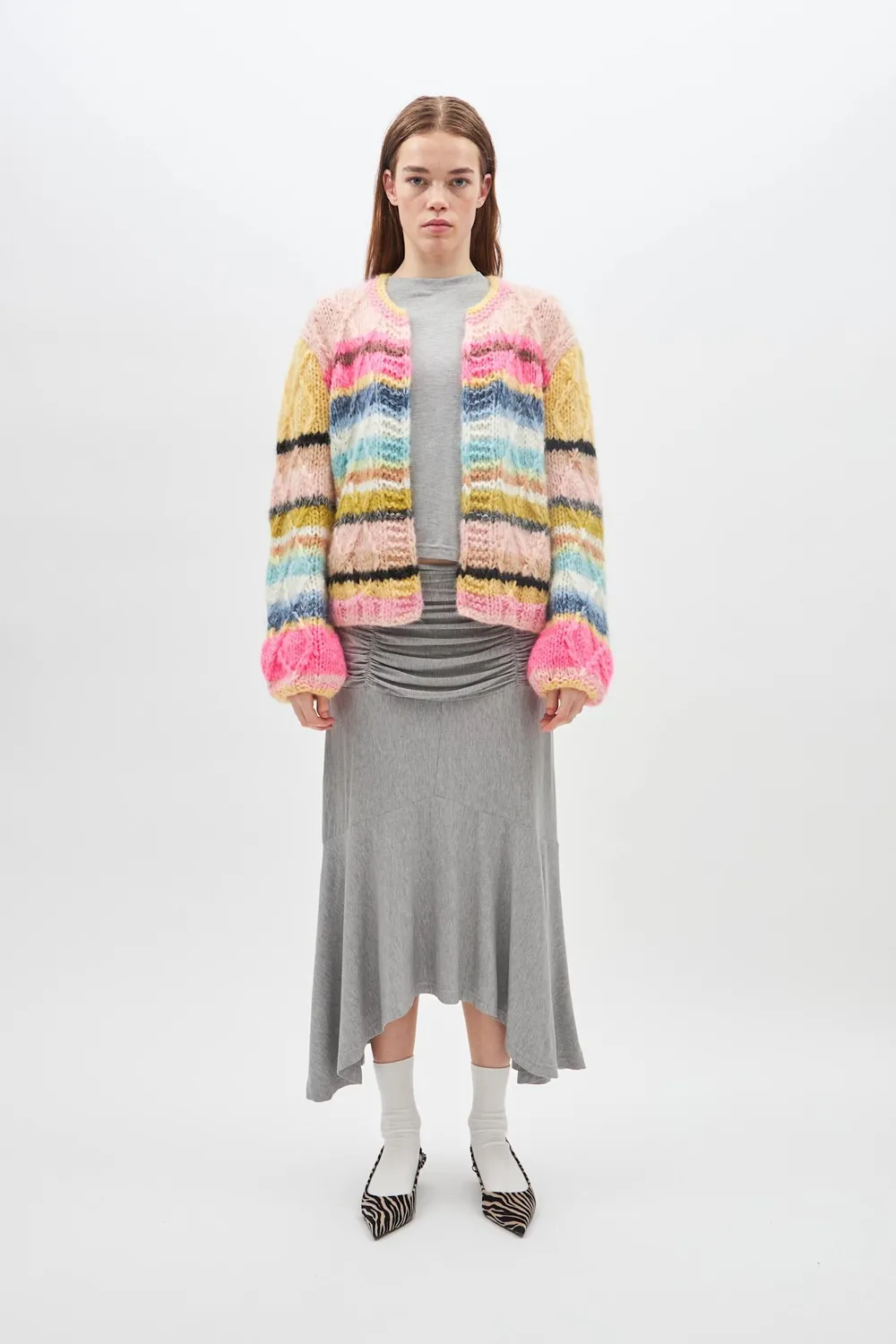 Dawnxdare Gabi cardigan multi mohair cropped