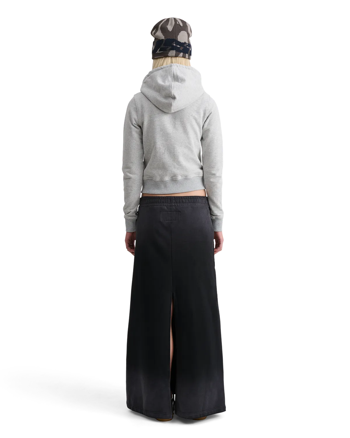 Alis Lauren hættetrøje grå meleret cropped lynlås