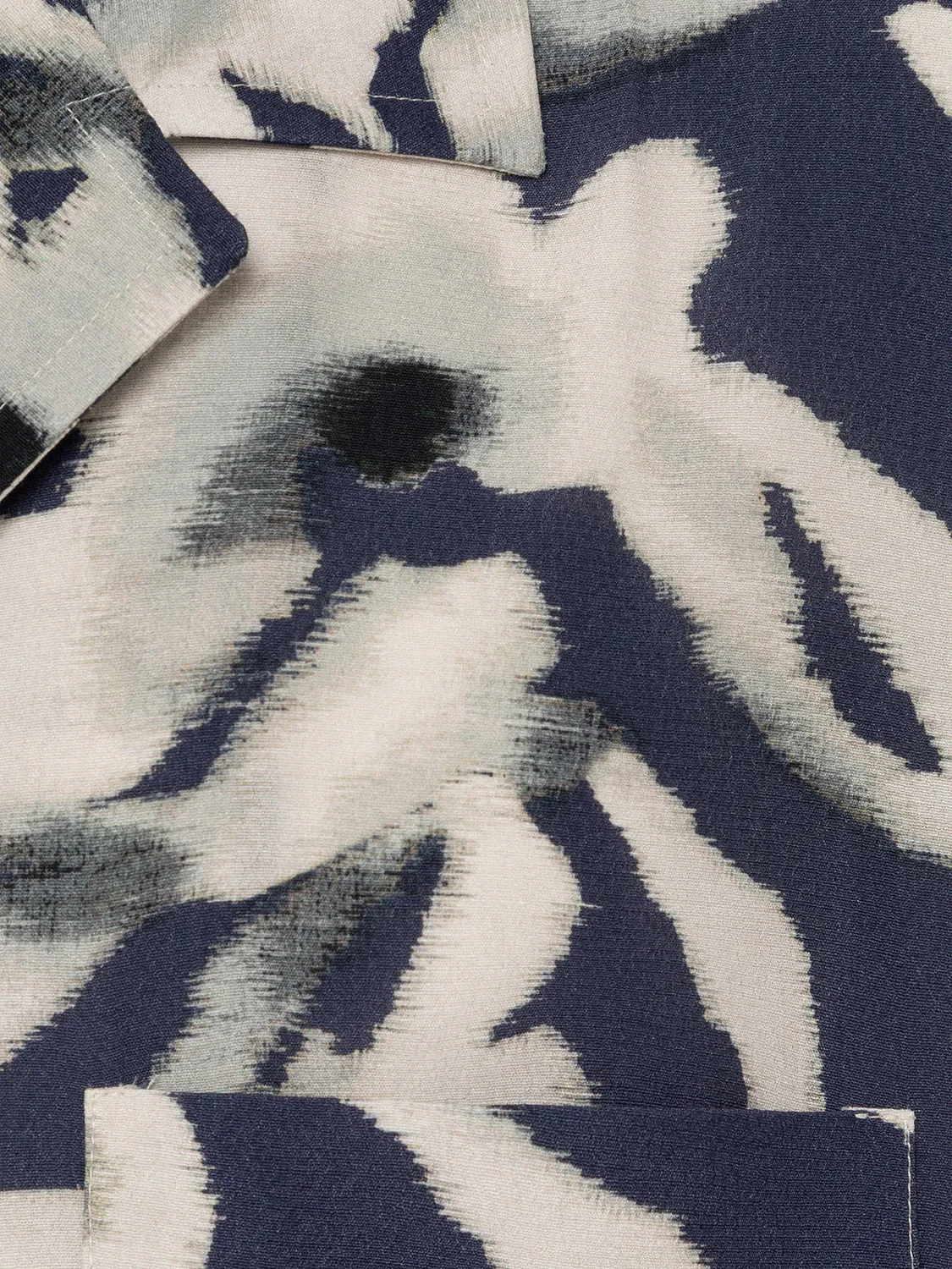 Laneus Bowling Shirt With Print skjorte navy viskose